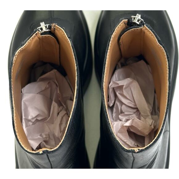 Steve Madden Jones Boots Womens 9.5M Black Leather Front Zip Platform New $130 - Picture 10 of 14